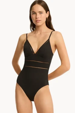 One Pieces|Sea Level Eco Essentials Cross Back Tri One Piece Black