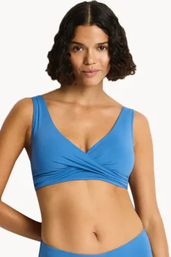 Bikini Tops|Sea Level Eco Essentials Cross Front Bra Denim