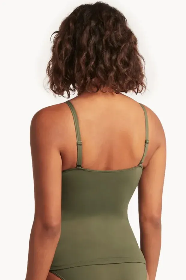 Tankini Tops|Sea Level Eco Essentials Cross Front Tankini Separate Khaki