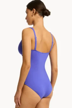 One Pieces|Sea Level Eco Essentials Cross Front One Piece Iris