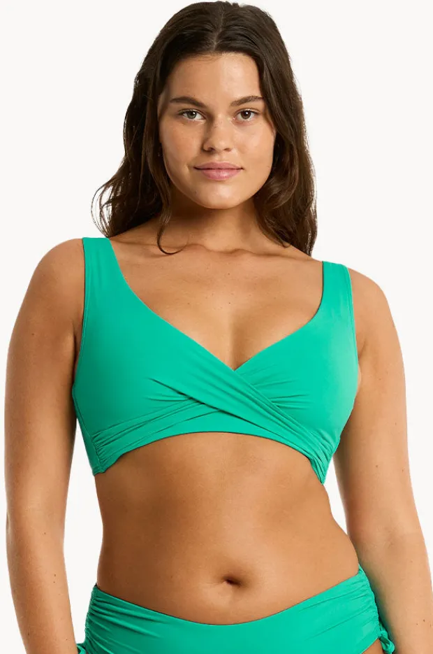 Bikini Tops|Sea Level Eco Essentials Cross Front Bra Evergreen