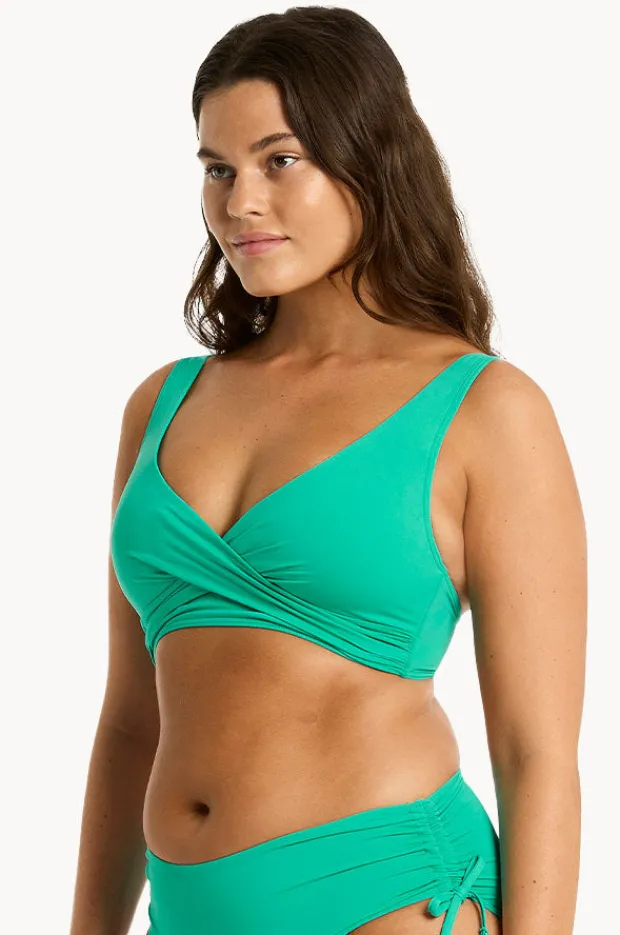 Bikini Tops|Sea Level Eco Essentials Cross Front Bra Evergreen
