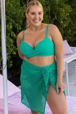 Bikini Tops|Sea Level Eco Essentials D/DD Cup Cross Front Bra Evergreen