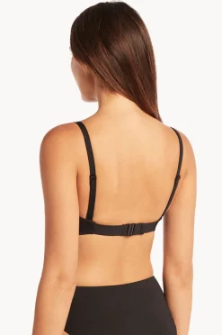 Bikini Tops|Sea Level Eco Essentials DD/E Cup Twist Front Bra Black