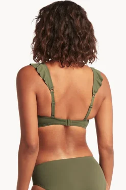 Bikini Tops|Sea Level Eco Essentials Frill Bra Khaki