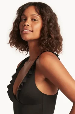 One Pieces|Sea Level Eco Essentials Frill One Piece Black