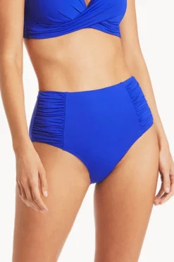 Bottoms|Sea Level Eco Essentials Gathered High Waist Pant Cobalt