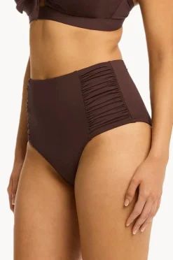 Bottoms|Sea Level Eco Essentials Gathered High Waist Pant Cocoa