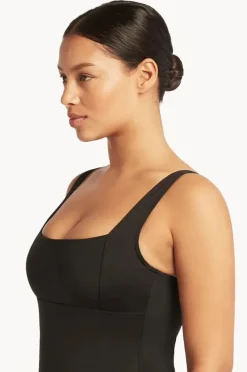 One Pieces|Sea Level Eco Essentials Square Neck One Piece Black