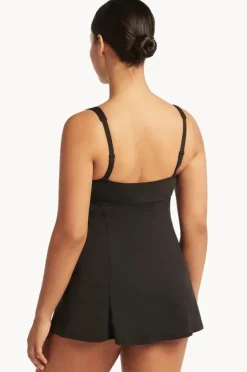 One Pieces|Sea Level Eco Essentials Square Neck Swim Dress Black