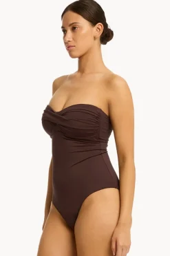 One Pieces|Sea Level Eco Essentials Twist Bandeau One Piece Cocoa