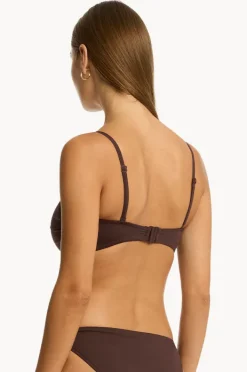Bikini Tops|Sea Level Eco Essentials Twist Bandeau Cocoa