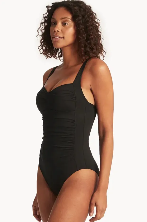One Pieces|Sea Level Eco Essentials Twist Front One Piece Black
