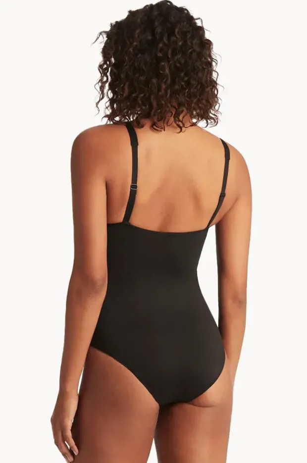 One Pieces|Sea Level Eco Essentials Twist Front One Piece Black