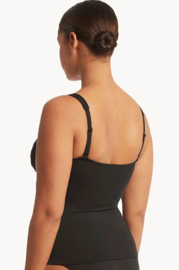 Tankini Tops|Sea Level Eco Essentials Twist Front Tankini Separate Black