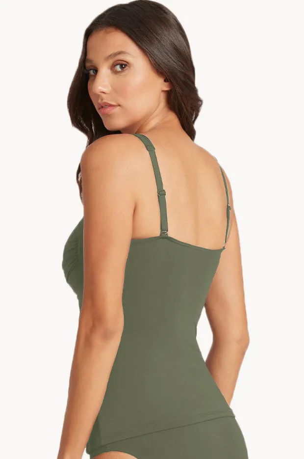 Tankini Tops|Sea Level Eco Essentials Twist Front Tankini Separate Khaki