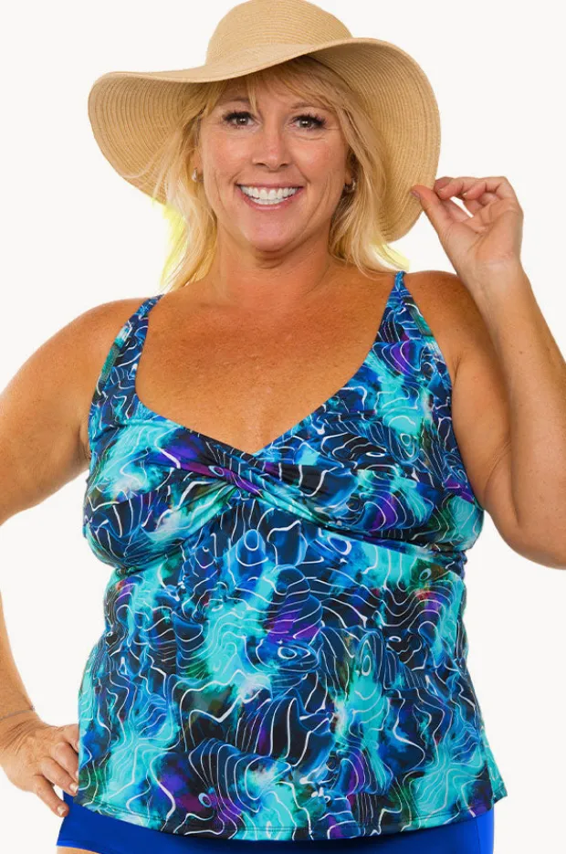 Tankini Tops|T.h.e. Swimwear Electric Ocean D/DD Twist Tankini Separate