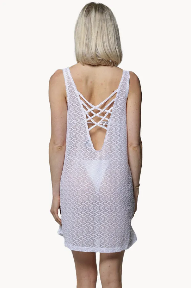 Overswim|J.valdi Escala Lattice Back Dress White