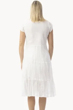 Dresses|Orientique Essentials Cotton Gauze Bias Dress White