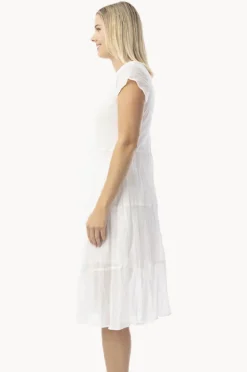 Dresses|Orientique Essentials Cotton Gauze Bias Dress White