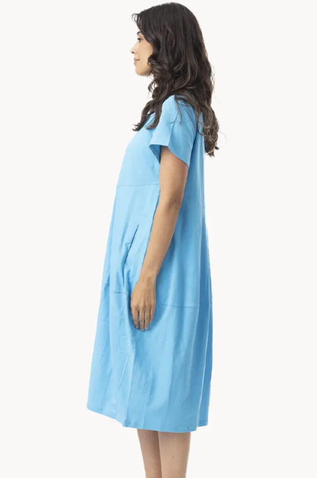 Dresses|Orientique Essentials Knit Bubble Dress Turquoise
