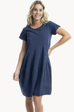 Dresses|Orientique Essentials Knit Bubble Dress Navy