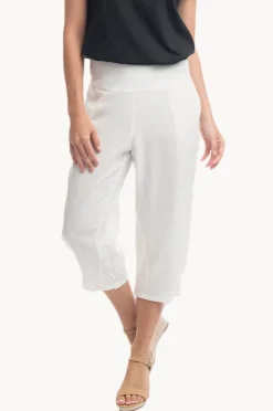 Pants|Orientique Essentials Linen 3/4 Pant White