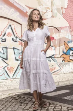 Dresses|Orientique Essentials Poplin Maxi Dress White