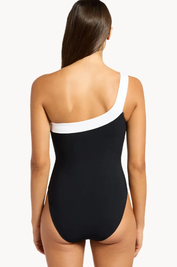 One Pieces|Jets Eternal One Shoulder One Piece Black