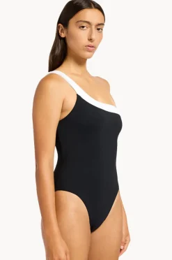 One Pieces|Jets Eternal One Shoulder One Piece Black