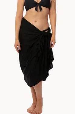 Sarongs|Sundrenched Extra Large Long Sarong BLACK