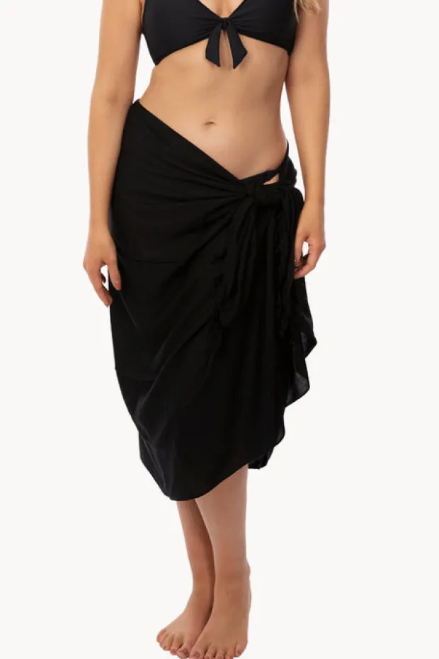 Sarongs|Sundrenched Extra Large Long Sarong BLACK