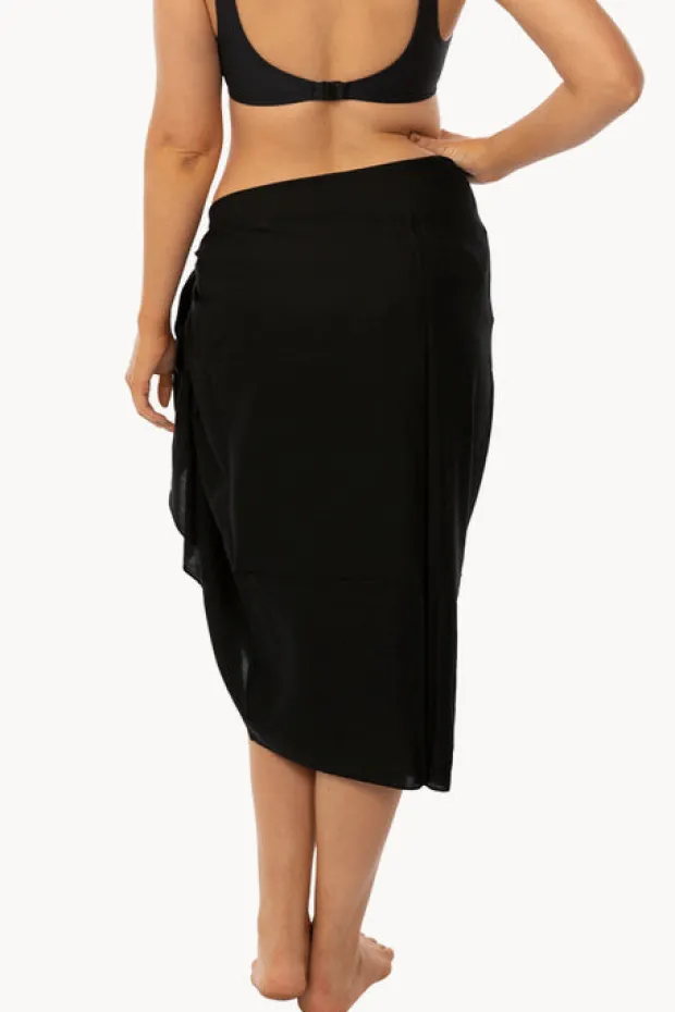 Sarongs|Sundrenched Extra Large Long Sarong BLACK
