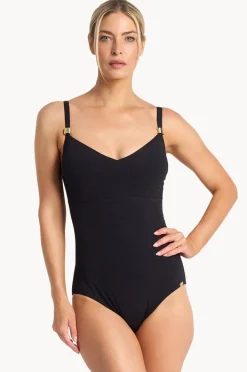 One Pieces|Jantzen Fierce F/G Cup Ruched Front One Piece Black