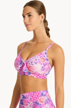 Bikini Tops|Sea Level Fiesta DD/E Cup Tie Front Bralette Pink
