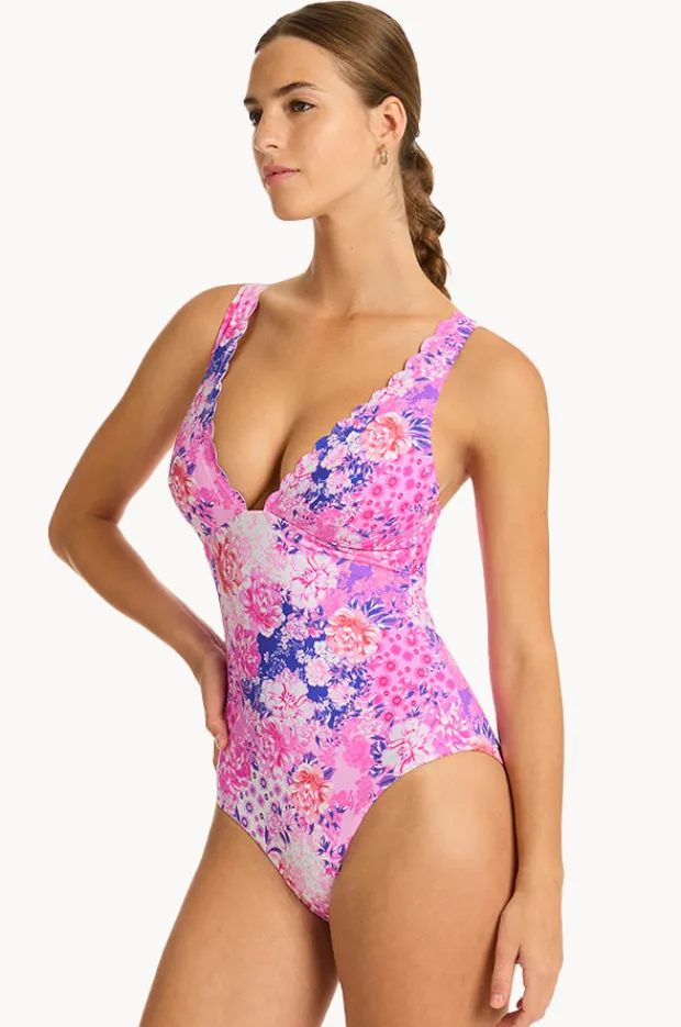 One Pieces|Sea Level Fiesta Longline Tri One Piece Pink