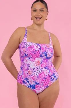 One Pieces|Sea Level Fiesta Square Neck Bralette One Piece Pink