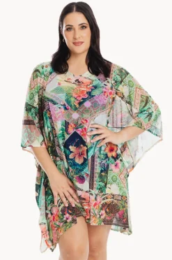Overswim|Togs Swimwear Fiji Mesh Kaftan Green/multi