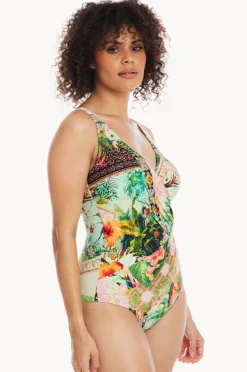 One Pieces|Togs Swimwear Fiji Surplice One Piece Green/multi