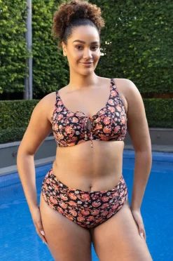 Bikini Tops|Baku Flamenco D/E Cup Keyhole Underwire Bra BLACK