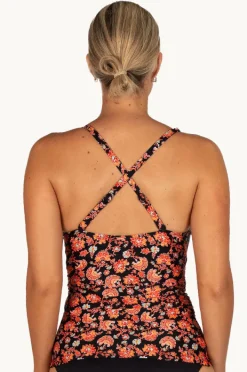 Tankini Tops|Baku Flamenco D/E Cup Square Neck Tankini Separate Black