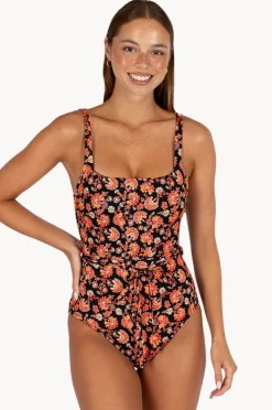 One Pieces|Baku Flamenco Square Neck One Piece Black