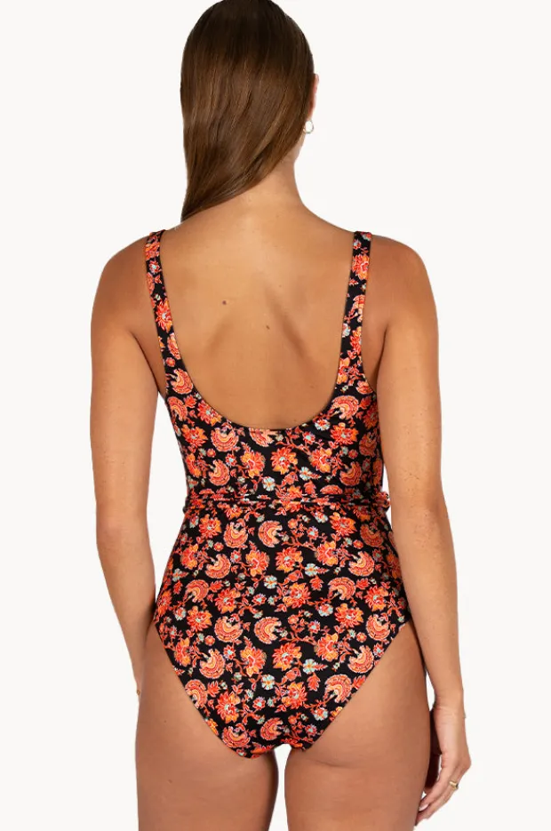 One Pieces|Baku Flamenco Square Neck One Piece Black