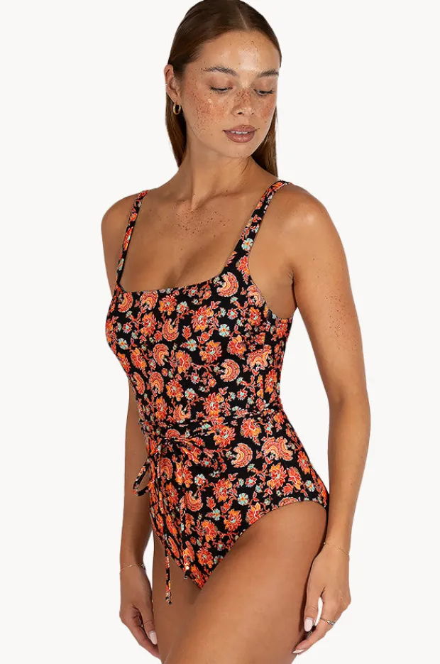 One Pieces|Baku Flamenco Square Neck One Piece Black