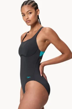 One Pieces|Speedo Flex Band One Piece Black/blue