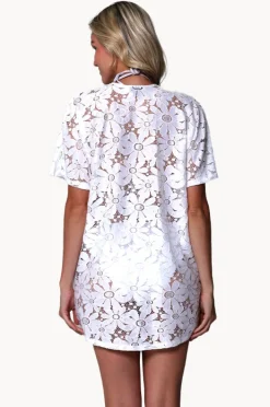 Overswim|J.valdi Floral Crochet Kimono WHITE