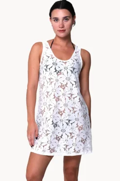 Dresses|J.valdi Floral Crochet Tank Dress WHITE