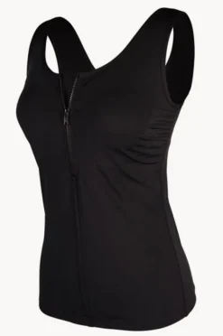 Tankini Tops|Funkita Form Still DD/E Zip Front Tankini Separate BLACK