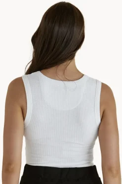 Tops|Betty Basics Francis Rib Tank White