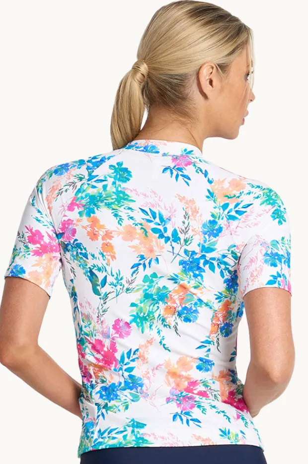 Rashies & Sunsuits|Jantzen Fresia Short Sleeve Suntop White